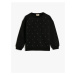 Koton Sweatshirt Crew Neck Long Sleeve Bead Detailed Raised