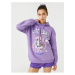 Koton Anime Sweatshirt Oversize Printed Hooded Ribbed