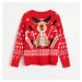 Reserved - Vianočný sveter so sobom - Červená