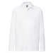 White Long Sleeve Polo Shirt Fruit of the Loom