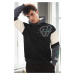 71185 Dewberry Embroidered Oversize Mens Sweatshirt-BLACK