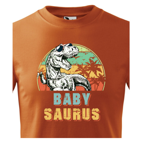 Dětské tričko - babysaurus - roztomilý barevný motiv s plnými barvami