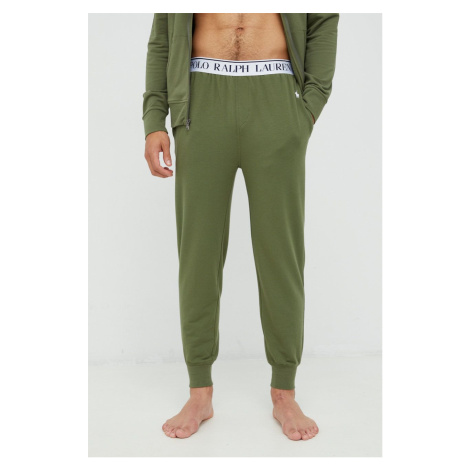 Nohavice Polo Ralph Lauren pánske, zelená farba, jednofarebné