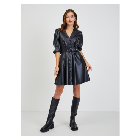 Black Leatherette Dress with Strap ORSAY - Ladies