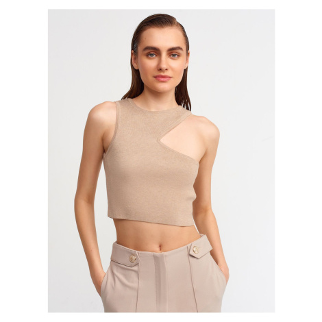 Dilvin 10173 Low-cut Collar Knitwear Top-v.melange