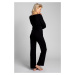 Čierne pyžamové široké nohavice LA028