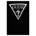 Detská bavlnená mikina Guess čierna farba, s potlačou