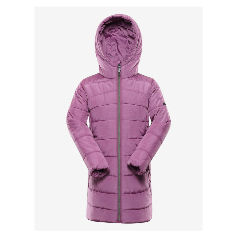 Ružový dievčenskú zimnú prešívaný kabát ALPINE PRE EDORO ALPINE PRO