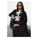 Trendyol Black Crop Soft Texture Ribbon Detailed Knitwear Cardigan