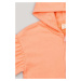 Detská bavlnená mikina zippy oranžová farba, s kapucňou, s potlačou
