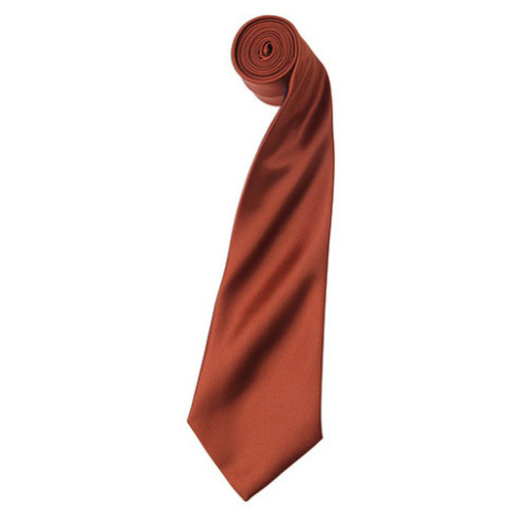 Premier Workwear Pánska saténová kravata PR750 Chestnut -ca. Pantone 7525