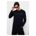 Trendyol Navy Blue Slim Fit Crew Neck Striped Knitwear Sweater