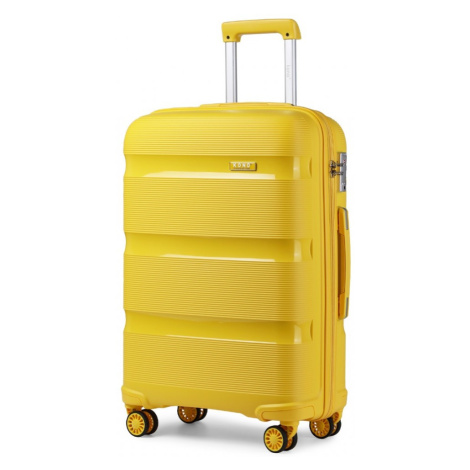 KONO Cestovný kabínový kufor na kolieskach Classic Collection - žltý - 50L