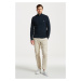 SVETER GANT COTTON PIQUE HALF ZIP EVENING BLUE