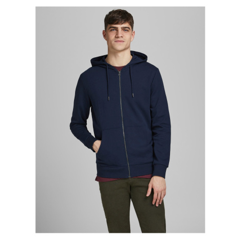 Tmavomodrá basic mikina s kapucou Jack & Jones