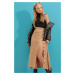 Trend Alaçatı Stili Women's Biscuit Button Detailed Knitwear Skirt