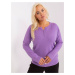 Purple sweater plus size with buttons at the neckline