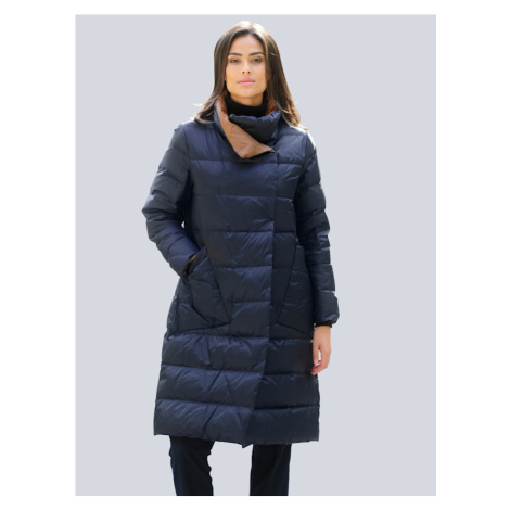 Prešívaný kabát s obojstranným dizajnom Alba Moda Modrá/Koňaková
