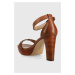 Kožené sandále Lauren Ralph Lauren Sylvia hnedá farba, 802891411001