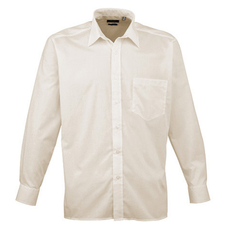 Premier Workwear Pánska košeľa s dlhým rukávom PR200 Natural -ca. Pantone 1205