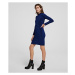 Šaty Karl Lagerfeld Lurex Jersey Dress W/Twist Modrá