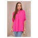 Blouse with a longer back pink