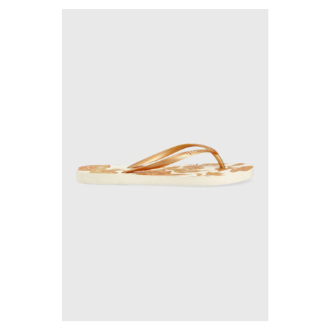Žabky Rip Curl dámske, zlatá farba, na plochom podpätku