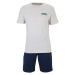 Tommy Hilfiger Underwear Krátke pyžamo  sivá melírovaná / námornícka modrá / zelená
