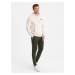 Ombre Men's sweatpants in pleasant knit fabric - cream melange