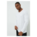 Pyžamové tričko s dlhým rukávom BOSS biela farba, s nášivkou, 50470144