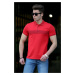 Madmext Men's Red Patterned Polo Neck T-shirt