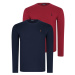 DOUBLE SET T8588 DEWBERRY ROUND NECK MEN'S SWEATSHIRT-BURGUNDY-NAVY BLUE