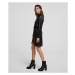 Šaty Karl Lagerfeld Faux Leather Shirt Dress Čierna