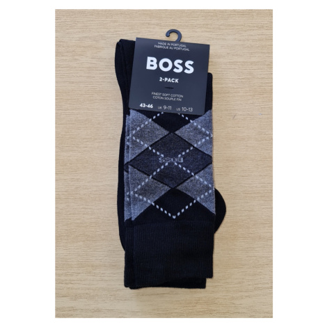 PÁNSKE PONOŽKY BOSS 50478352 2PACK černá Hugo Boss