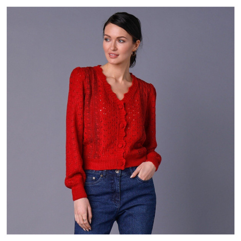 Aažúrový sveter s macramé a zvlneným zakončením Blancheporte