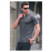 Madmext Patterned Tricot Anthracite Polo Neck T-Shirt 6357