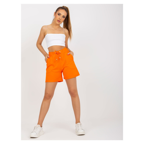 Basic orange sweatpants with high waist