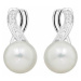 Silver Cat Jemné náušnice s perlou a zirkónmi SC398