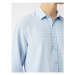 Koton Men's Blue Long Sleeve Shirt