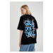 DEFACTO Cool Oversize Fit Back Printed Short Sleeve T-Shirt