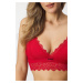 Podprsenka HUGO Triangle Lace Red vystužená Bralette