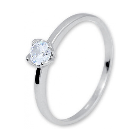 Brilio Silver Nežný strieborný prsteň so zirkónom 426 001 00576 04 58 mm