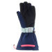Detské lyžiarske rukavice 550 hrejivé nepremokavé tmavomodré/svetlomodré/ružové
