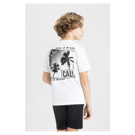 DEFACTO Boys' Crew Neck Printed Short Sleeve T-Shirt