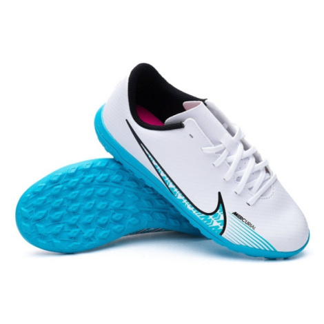 Nike Vapor 15 Club TF JR Detské futbalové kopačky/turfy, biela/modrá, veľ. 36,5 94987-365