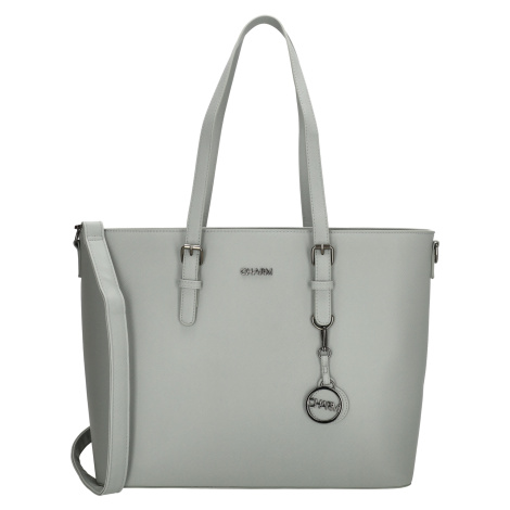 Dámska elegantná laptop taška Charm London Birmingham shopper 15,6" (38 cm) - svetlá sivá
