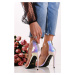 Strieborno-fialové sandále Francesca