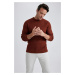 DEFACTO Standard Fit Regular Cut Crew Neck Basic Plain Knitwear Sweater