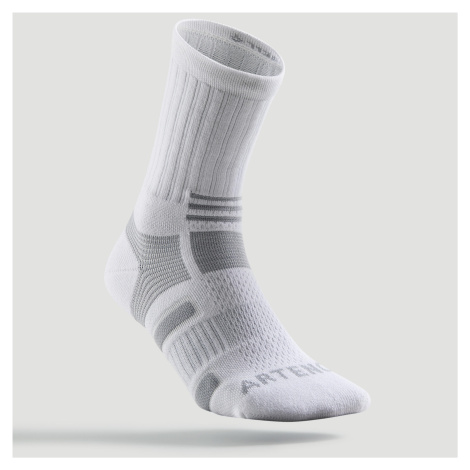 Športové ponožky RS 560 vysoké 3 páry bielo-sivé ARTENGO
