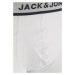 JACK & JONES Boxerky  námornícka modrá / svetlosivá / čierna / biela
